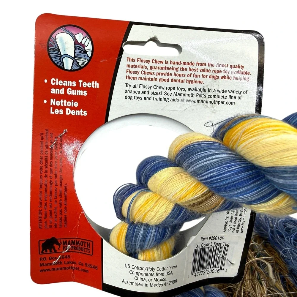 Flossy Chews X-Large Dog Rope Toy Knot Tug Toss Floss Chew Dental Health